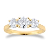 Mappin & Webb 18ct Yellow Gold 1.50cttw Round Brilliant Cut Three Stone Diamond Ring - Ring Size Q