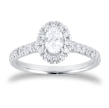 Best Luxury 
Platinum 0.80cttw Oval Diamond Halo Engagement Ring