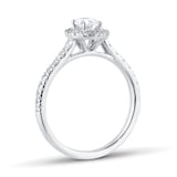 Goldsmiths Platinum 0.80cttw Oval Diamond Halo Engagement Ring