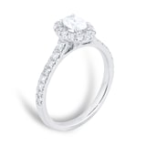 Goldsmiths Platinum 0.80cttw Oval Diamond Halo Engagement Ring