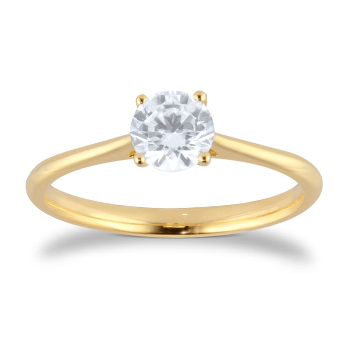 Goldsmiths 18ct Yellow Gold 0.70cttw Brilliant Cut Diamond Solitaire Engagement Ring