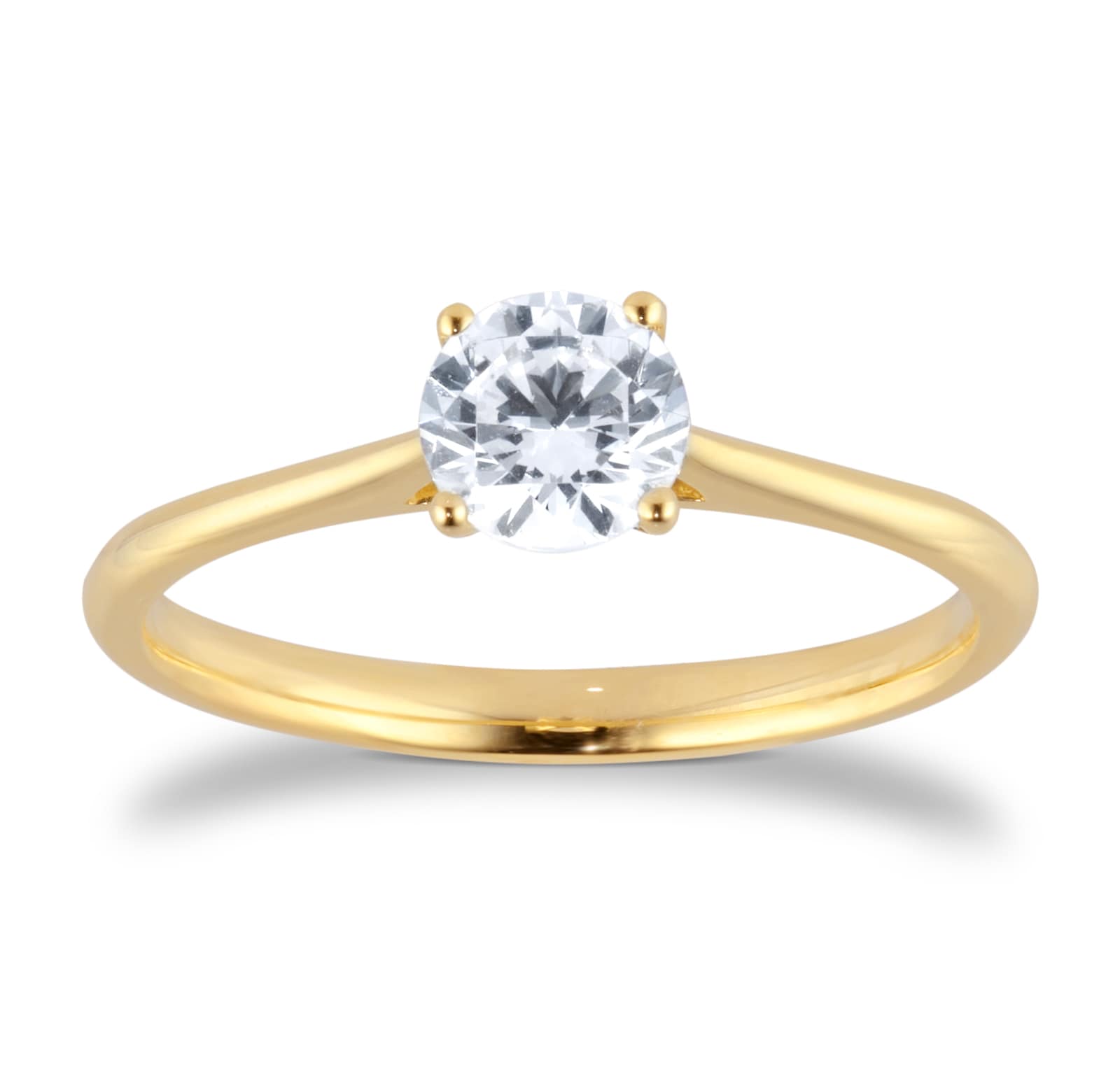Goldsmiths 18ct Yellow Gold 0.70cttw Brilliant Cut Diamond Solitaire Engagement Ring