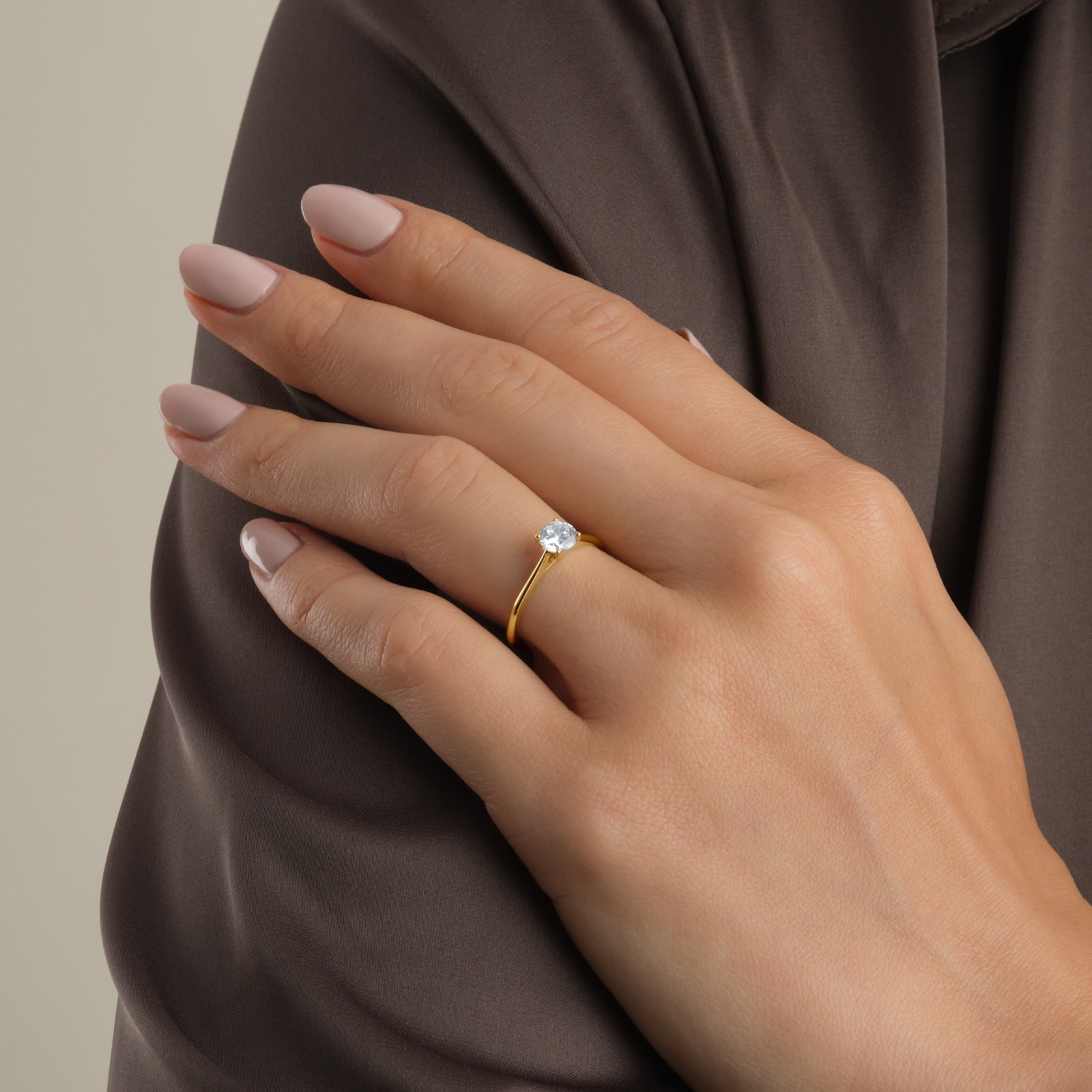 Goldsmiths 18ct Yellow Gold 0.70cttw Brilliant Cut Diamond Solitaire Engagement Ring