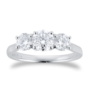 Mappin & Webb Platinum 1.50cttw Round Brilliant Cut Three Stone Diamond Ring