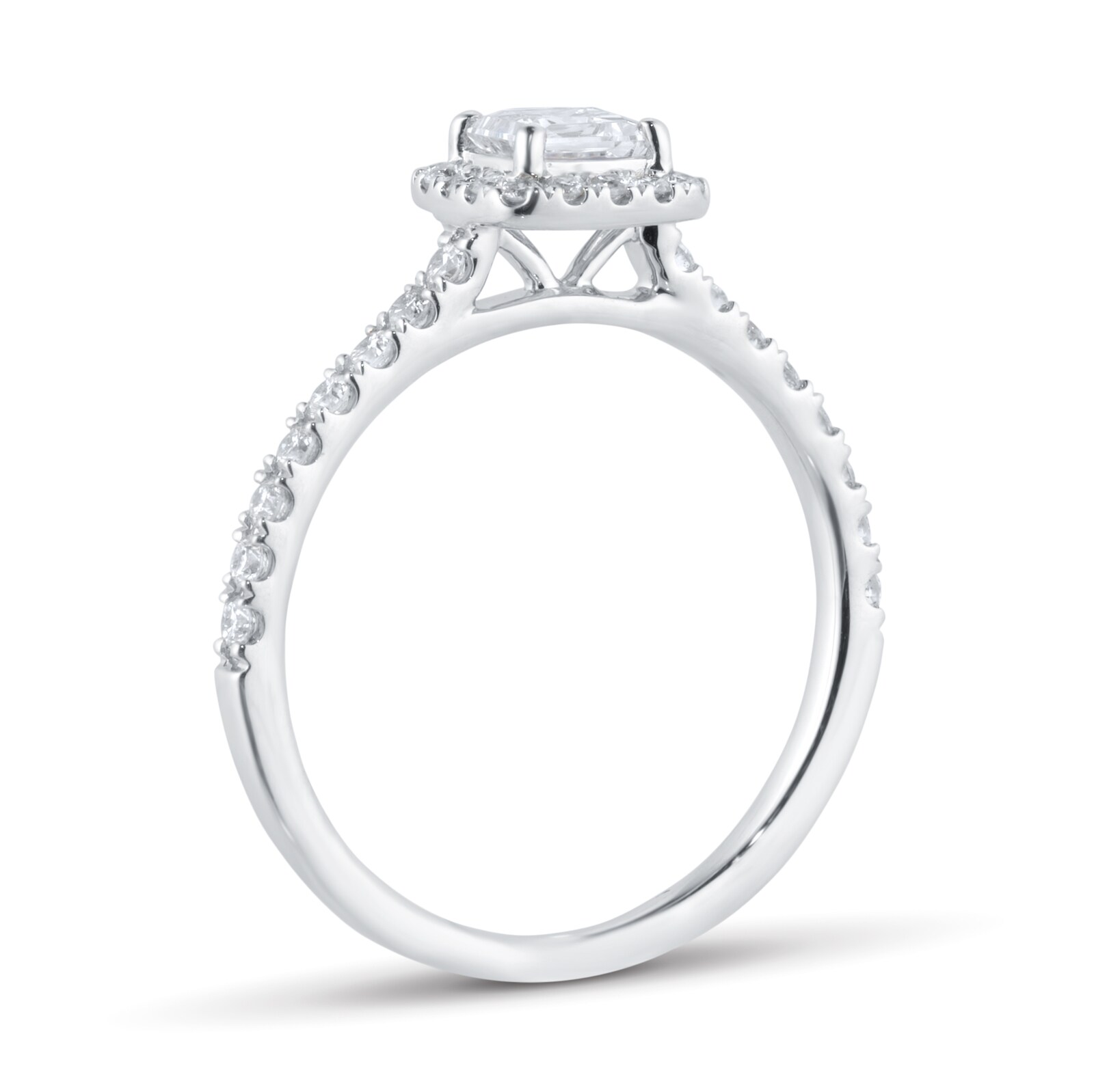 Goldsmiths Platinum 0.80cttw Princess Cut Diamond Halo Engagement Ring Goldsmiths Platinum 0.80cttw Princess Cut Diamond Halo Engagement Ring