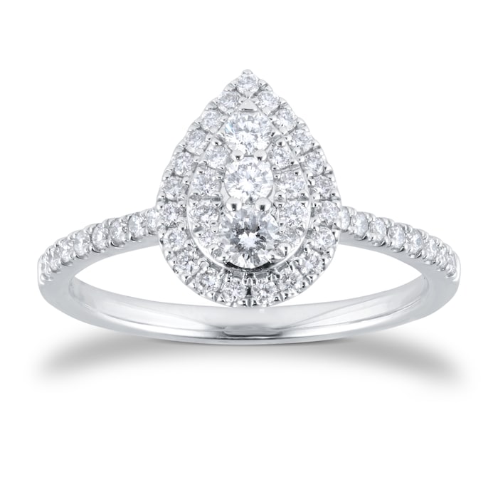 Best Luxury 
Platinum 0.50cttw Pear Shape Cluster Engagement Ring