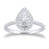 Best Luxury 
Platinum 0.50cttw Pear Shape Cluster Engagement Ring