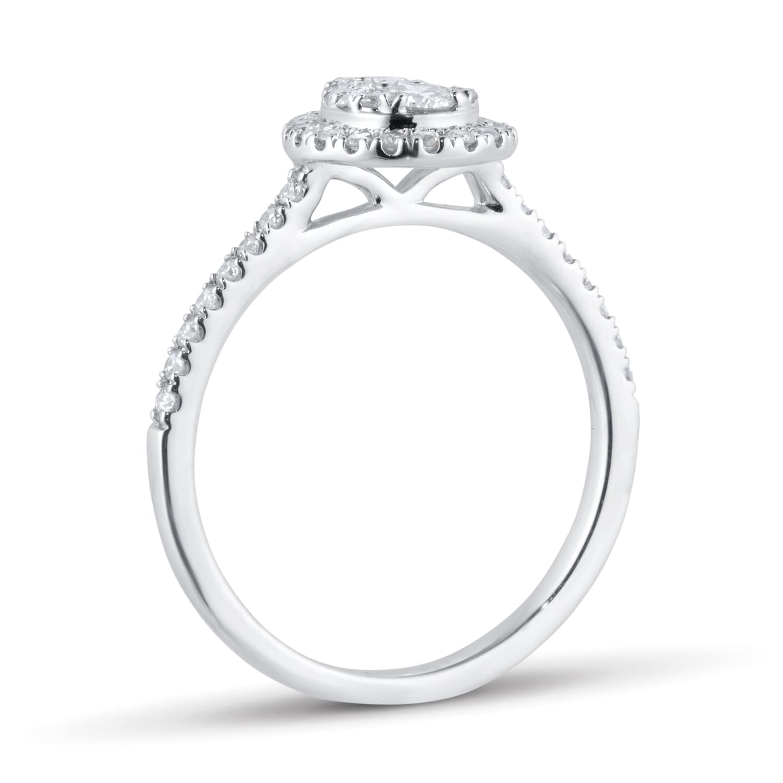 Goldsmiths Platinum 0.50cttw Pear Shape Cluster Engagement Ring