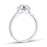 Goldsmiths Platinum 0.50cttw Pear Shape Cluster Engagement Ring