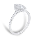 Goldsmiths Platinum 0.50cttw Pear Shape Cluster Engagement Ring