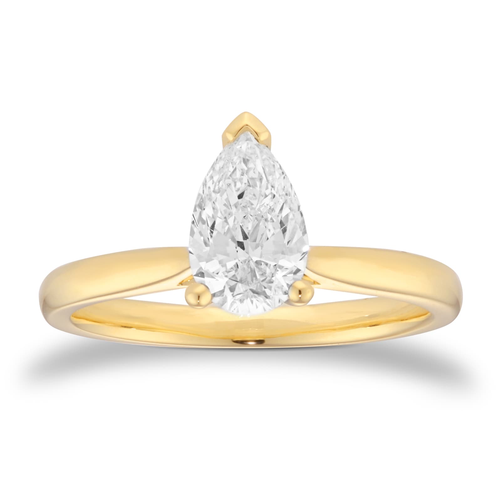 Goldsmiths 18ct Yellow Gold 1.00cttw Pear Cut Solitaire Engagement Ring