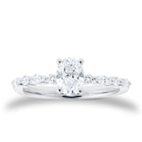 Goldsmiths Platinum 0.90cttw Diamond Set Shoulder and Oval Cut Solitaire Engagement Ring