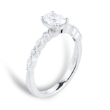 Goldsmiths Platinum 0.90cttw Diamond Set Shoulder and Oval Cut Solitaire Engagement Ring