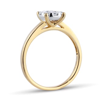 Goldsmiths 9ct Yellow Gold 0.40cttw Diamond Cluster Engagement Ring