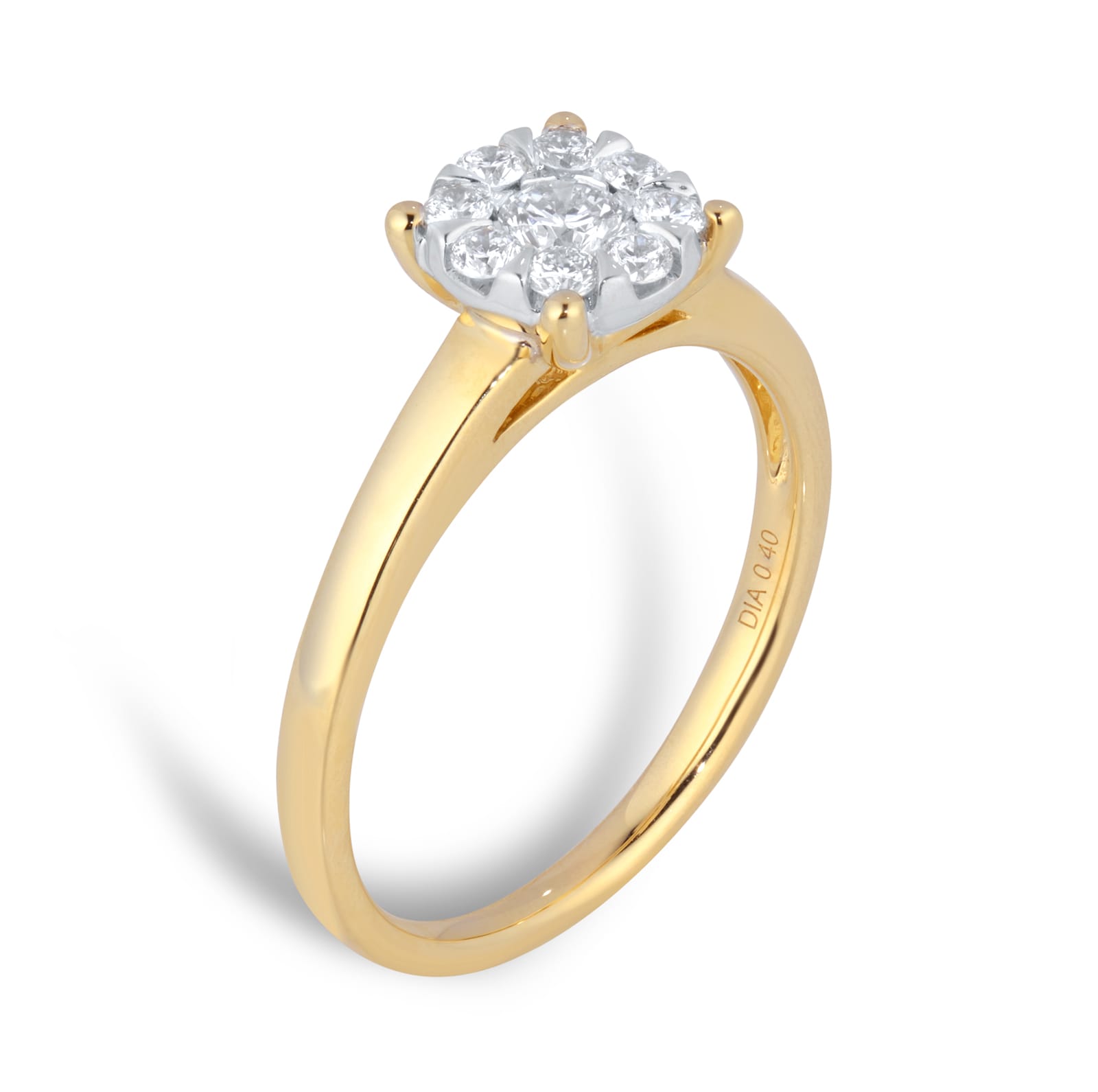 Goldsmiths 9ct Yellow Gold 0.40cttw Diamond Cluster Engagement Ring Goldsmiths 9ct Yellow Gold 0.40cttw Diamond Cluster Engagement Ring
