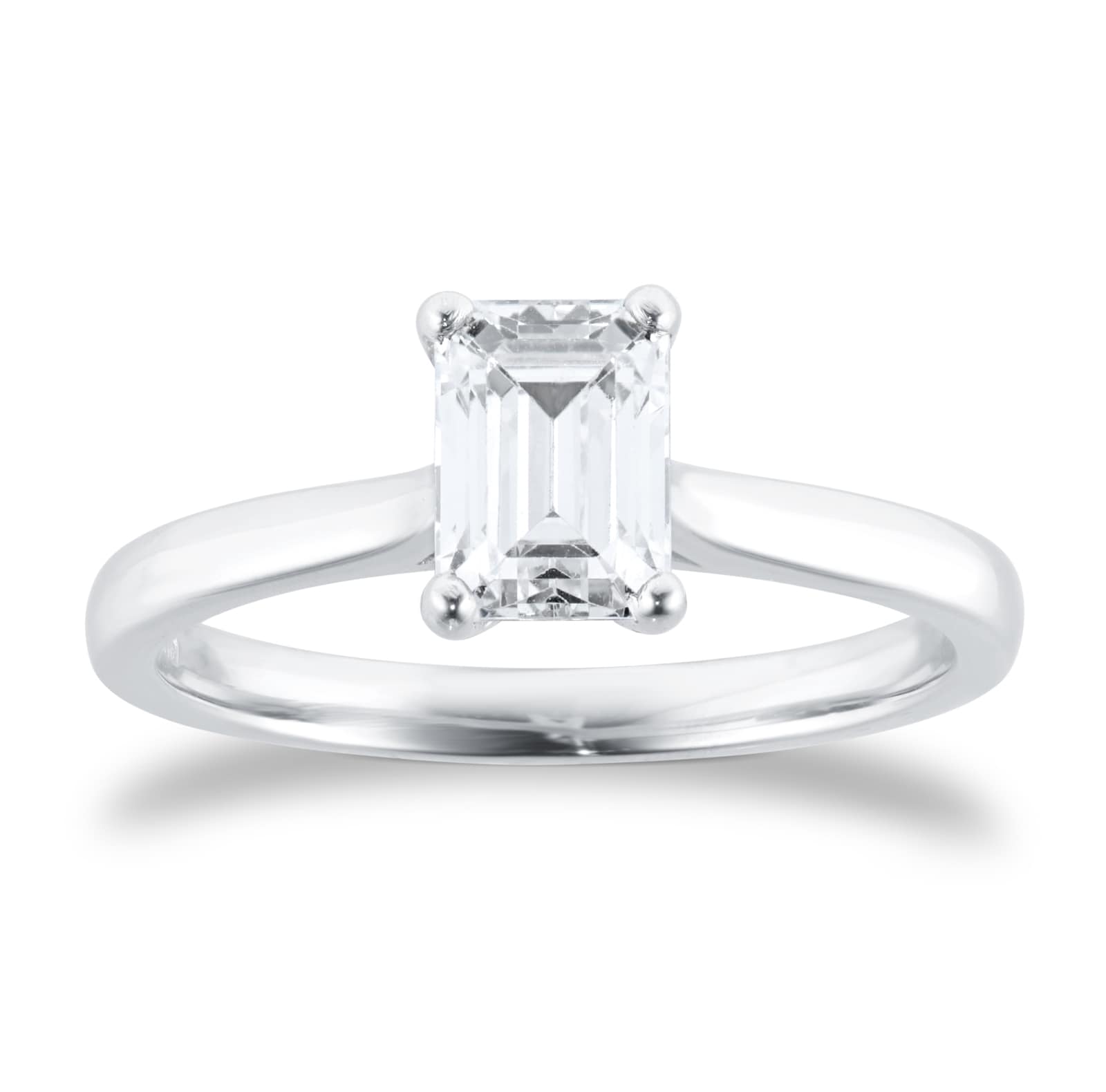 Goldsmiths Platinum 1.00cttw Emerald Cut Solitaire Diamond Engagement Ring