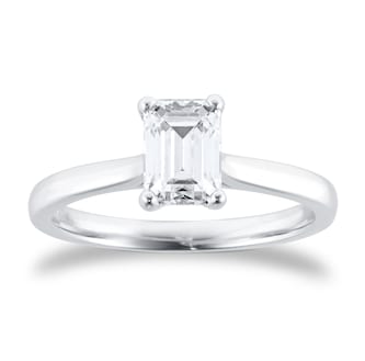 Goldsmiths Platinum 1.00cttw Emerald Cut Solitaire Diamond Engagement Ring