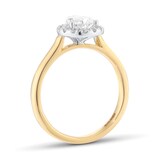 Goldsmiths 18ct Yellow and White Gold 1.00cttw Pear Cut Diamond Halo Engagement Ring