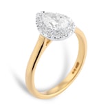 Goldsmiths 18ct Yellow and White Gold 1.00cttw Pear Cut Diamond Halo Engagement Ring