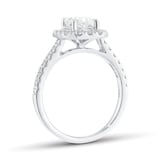 Goldsmiths Platinum 1.50cttw Radiant Cut Halo Diamond Engagement Ring