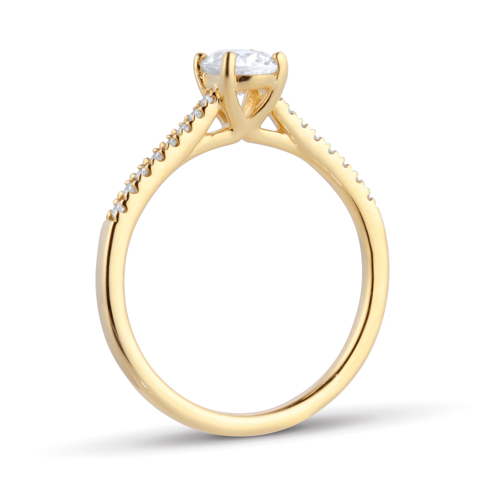 Goldsmiths 18ct Yellow Gold 0.60cttw Diamond Set Shoulder Oval Cut Solitaire Engagement Ring Goldsmiths 18ct Yellow Gold 0.60cttw Diamond Set Shoulder Oval Cut Solitaire Engagement Ring