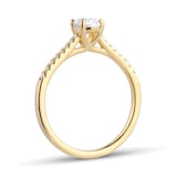 Goldsmiths 18ct Yellow Gold 0.60cttw Diamond Set Shoulder Oval Cut Solitaire Engagement Ring