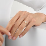 Goldsmiths 18ct Yellow Gold 0.53cttw Diamond Set Shoulder and Bezel Set Oval Cut Solitaire Engagement Ring