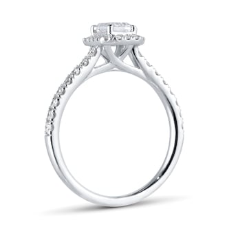 Goldsmiths Platinum 1.00cttw Emerald Cut Diamond Halo Engagement Ring Goldsmiths Platinum 1.00cttw Emerald Cut Diamond Halo Engagement Ring