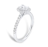 Goldsmiths Platinum 1.00cttw Emerald Cut Diamond Halo Engagement Ring
