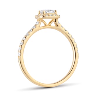 Goldsmiths 18ct Yellow Gold 0.80cttw Princess Cut Diamond Halo Engagement Ring Goldsmiths 18ct Yellow Gold 0.80cttw Princess Cut Diamond Halo Engagement Ring
