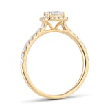 Goldsmiths 18ct Yellow Gold 0.80cttw Princess Cut Diamond Halo Engagement Ring