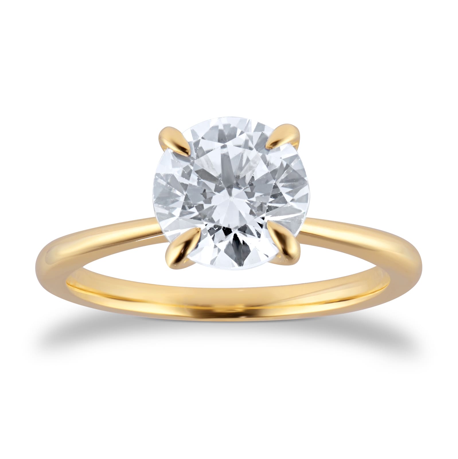 Goldsmiths 18ct Yellow Gold 1.00cttw Brilliant Cut Diamond Solitaire Engagement Ring