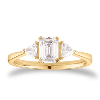 Mappin & Webb 18ct Yellow Gold 1.75cttw GIA Three Stone Diamond Engagement Ring