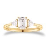 Mappin & Webb 18ct Yellow Gold 1.00cttw GIA Three Stone Diamond Engagement Ring - Ring Size O