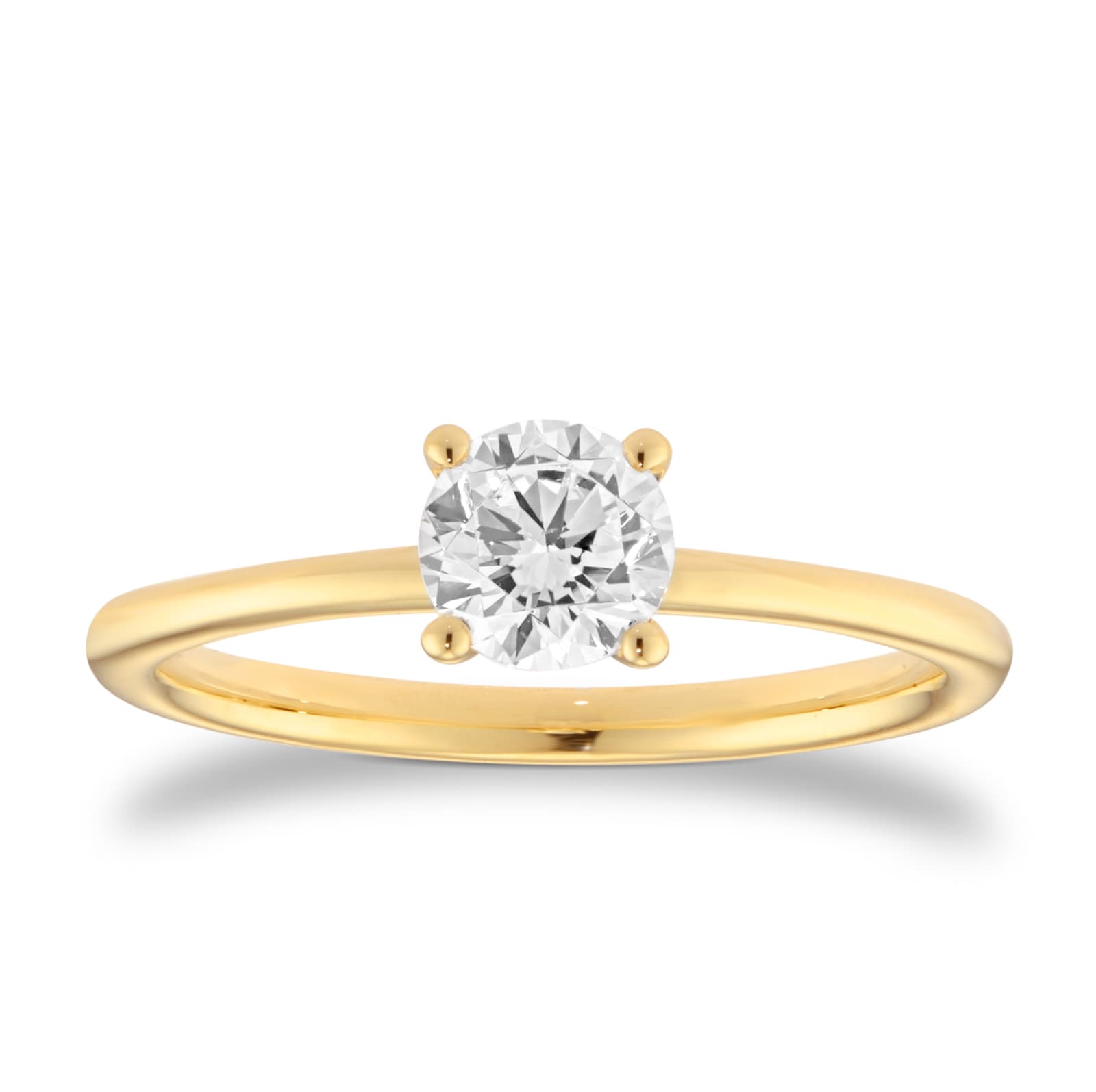 Goldsmiths 18ct Yellow Gold 0.70cttw Brilliant Cut Diamond Solitaire Engagement Ring