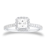 Goldsmiths Platinum 1.00cttw Princess Cut Diamond Halo Engagement Ring