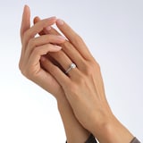 Goldsmiths Platinum 1.00cttw Princess Cut Diamond Halo Engagement Ring
