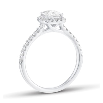 Goldsmiths Platinum 1.00cttw Princess Cut Diamond Halo Engagement Ring