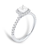 Goldsmiths Platinum 1.00cttw Princess Cut Diamond Halo Engagement Ring