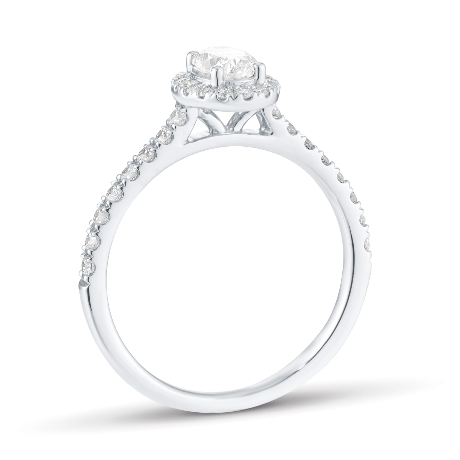 Goldsmiths Platinum 0.80cttw Oval Cut Diamond Halo Engagement Ring Goldsmiths Platinum 0.80cttw Oval Cut Diamond Halo Engagement Ring