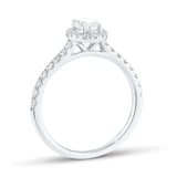 Goldsmiths Platinum 0.80cttw Oval Cut Diamond Halo Engagement Ring
