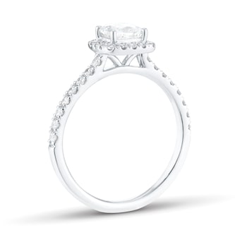 Goldsmiths Platinum 1.00cttw Princess Cut Diamond Halo Engagement Ring