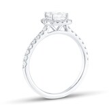Goldsmiths Platinum 1.00cttw Princess Cut Diamond Halo Engagement Ring - Ring Size I