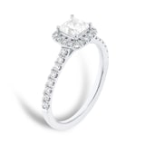 Goldsmiths Platinum 1.00cttw Princess Cut Diamond Halo Engagement Ring - Ring Size I