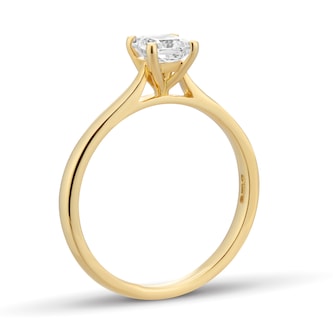 Goldsmiths 18ct Yellow Gold 0.50ct Princess Cut Solitaire Diamond Engagement Ring