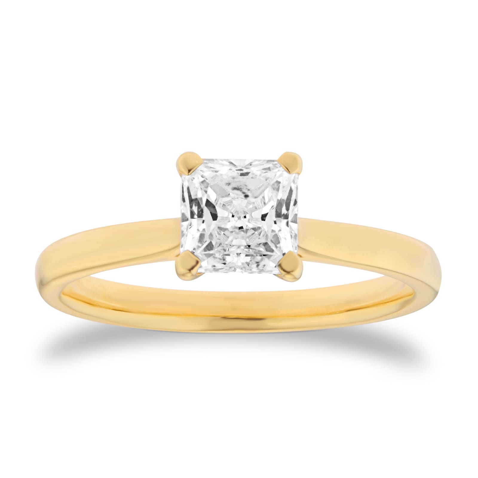Goldsmiths 18ct Yellow Gold 1.00cttw Princess Cut Solitaire Diamond Engagement Ring Goldsmiths 18ct Yellow Gold 1.00cttw Princess Cut Solitaire Diamond Engagement Ring