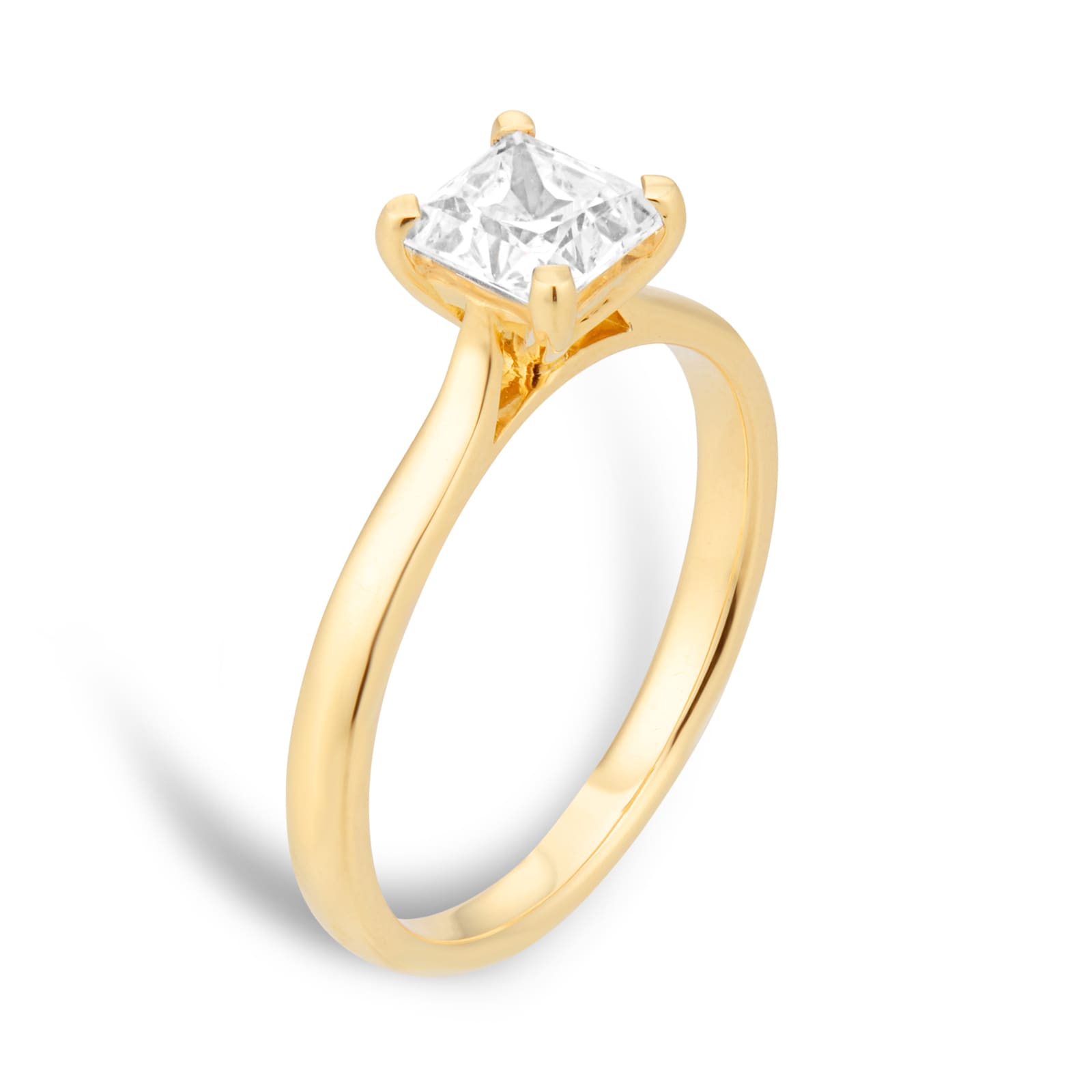 Goldsmiths 18ct Yellow Gold 1.00cttw Princess Cut Solitaire Diamond Engagement Ring Goldsmiths 18ct Yellow Gold 1.00cttw Princess Cut Solitaire Diamond Engagement Ring