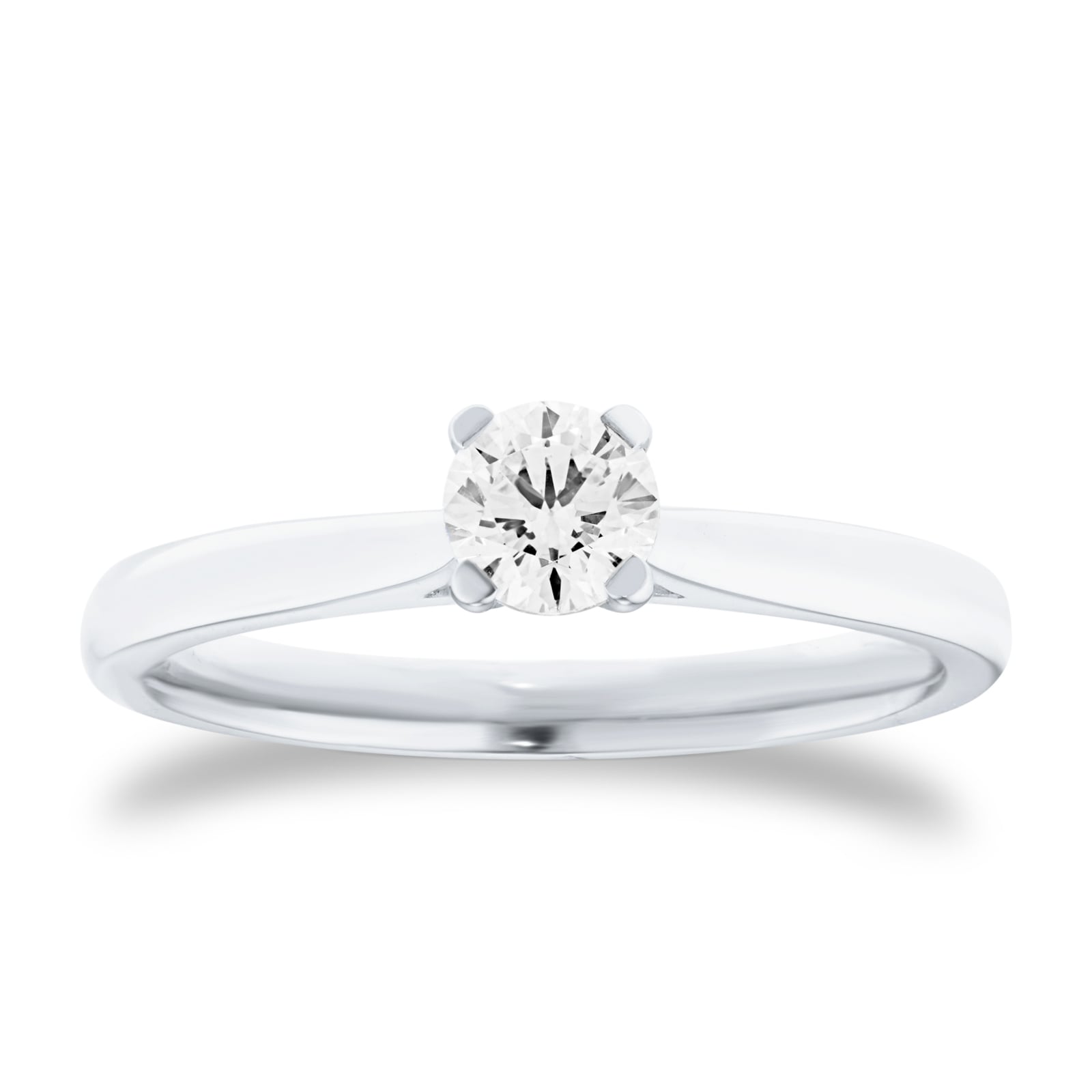 Goldsmiths 9ct White Gold 0.33cttw Round Brilliant Cut Solitaire Diamond Engagement Ring Goldsmiths 9ct White Gold 0.33cttw Round Brilliant Cut Solitaire Diamond Engagement Ring