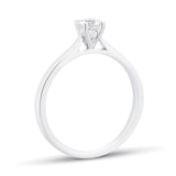 Goldsmiths 9ct White Gold 0.33cttw Round Brilliant Cut Solitaire Diamond Engagement Ring