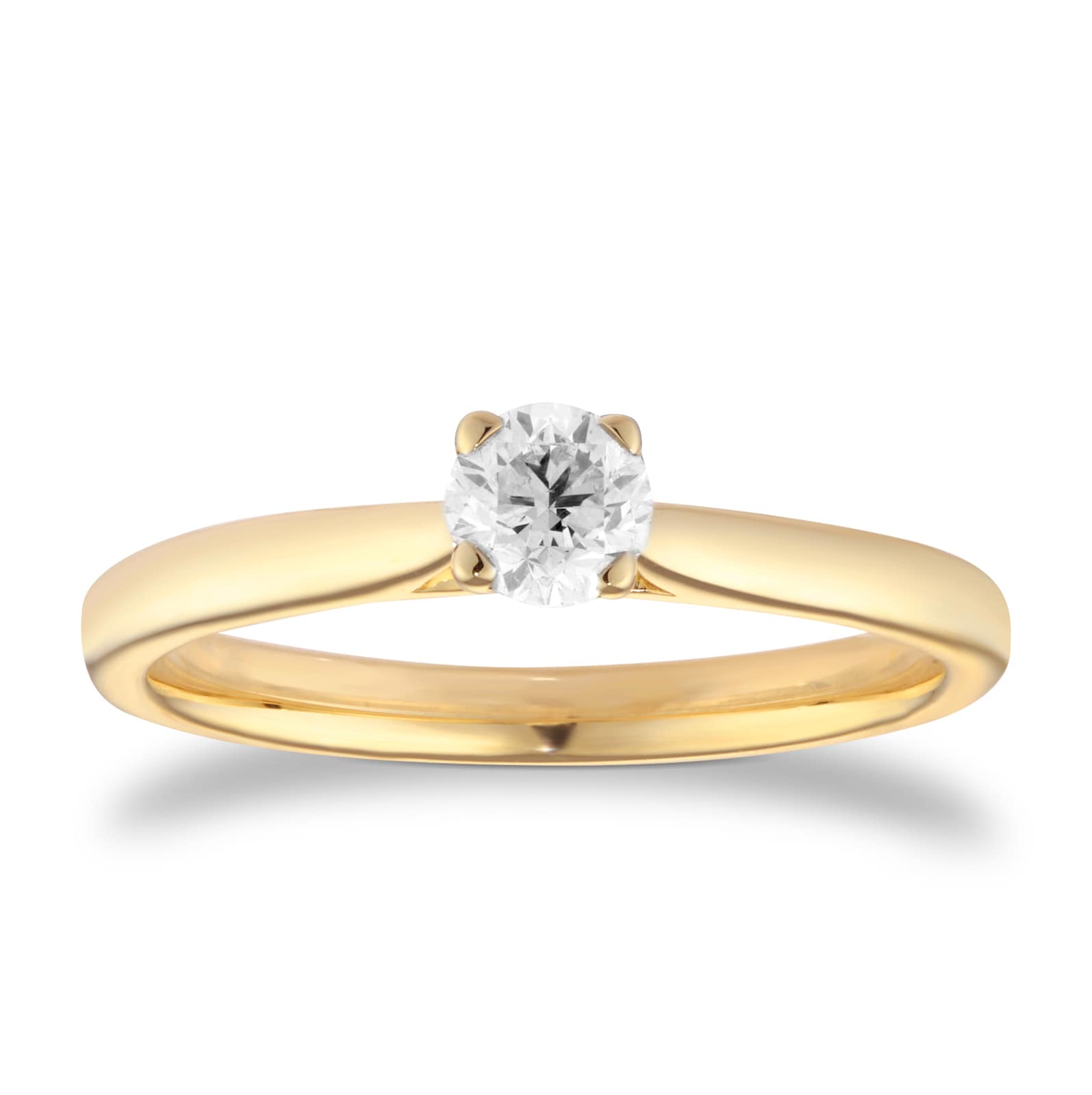 9ct Yellow Gold 0.33cttw Round Brilliant Cut Solitaire Diamond Engagement Ring